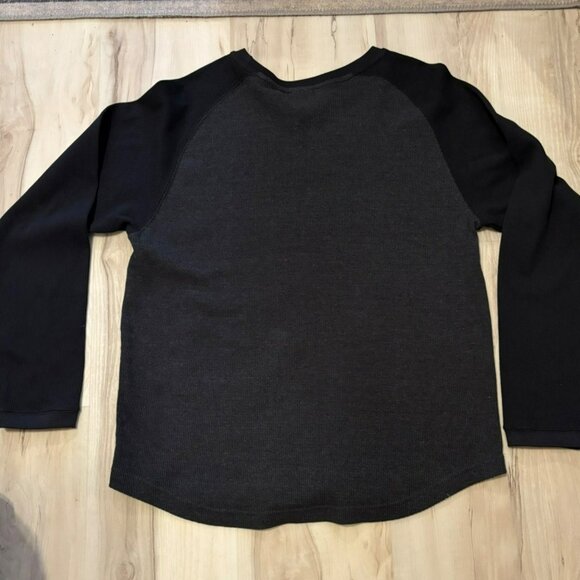 University Of Michigan Wolverines LS Raglan Shirt By Pro Edge Size L Black & Cha - Picture 4 of 6